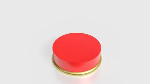 The Red button on white background  image 3d rendering. Stock Illustration