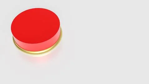 The Red button on white background  image 3d rendering. Stock Illustration