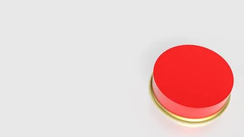 The Red button on white background  image 3d rendering. Stock Illustration