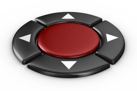 Red button on white background. Isolated 3D image Stock Illustration