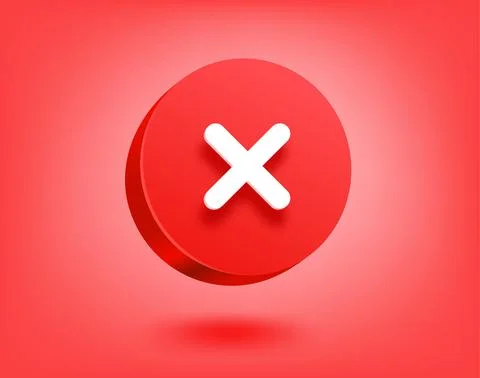 Red button with white cross. 3d vector buttons Stock-Illustration