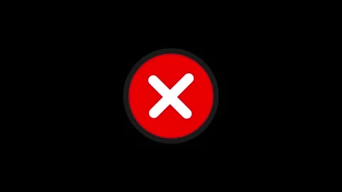 Red button with white cross symbol as graphic animation loop icon. Видео 337081710