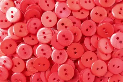 Red buttons background, Sewing buttons on white background. concept craft Stock Photos