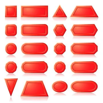 Red buttons shapes Stock Illustration