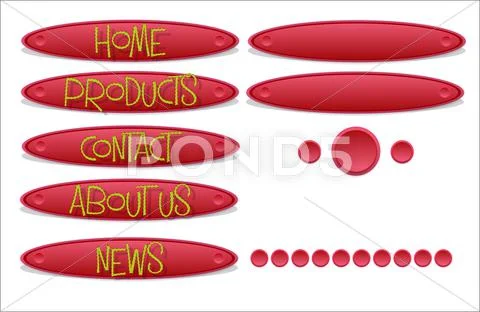 Red buttons for web Stock Illustration
