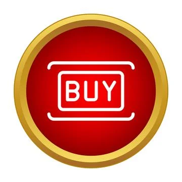 Red buy button icon for online shopping 스톡 일러스트