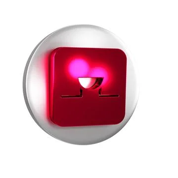 Red Buzzer in electronic circuit icon isolated on transparent background. S.. Illustrazione stock