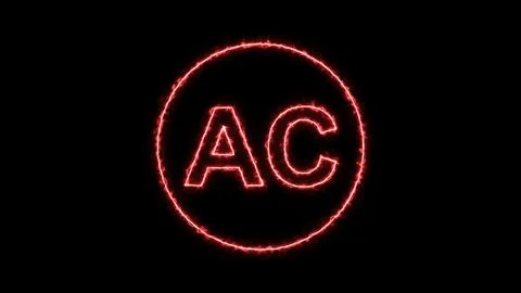 Red a c monogram on black background ac monogram emblem typography Stock Illustration