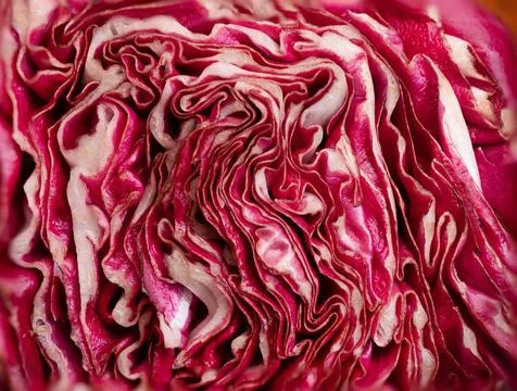 Red cabbage close-up. texture cut cabbage. Stock Photos