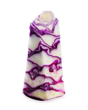 Red cabbage core vegetable isolated on white background. Stock Photos