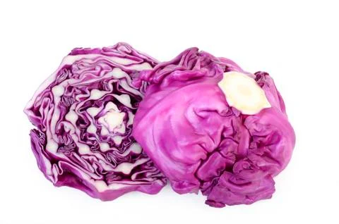 Red cabbage cut in half Stock Photos