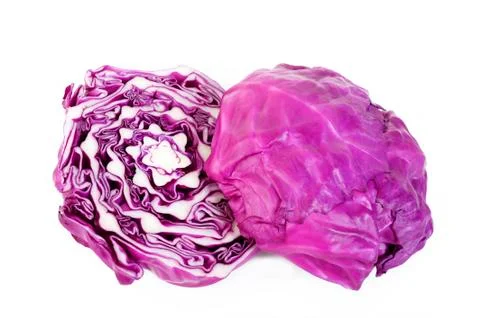 Red cabbage cut in half Stock Photos