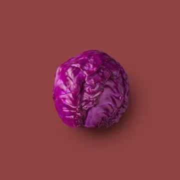 Red cabbage isolated on a blue background Stock-Fotos