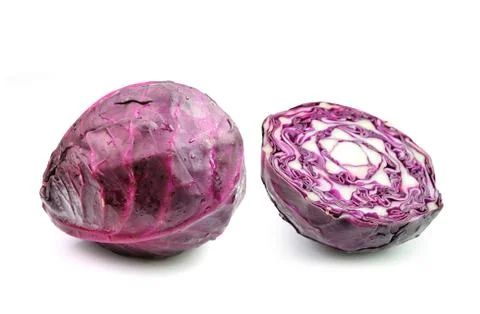 Red cabbage isolated on white background Stock Photos