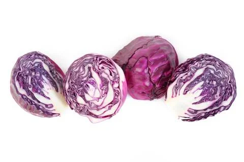 Red cabbage isolated on white background Stock Photos
