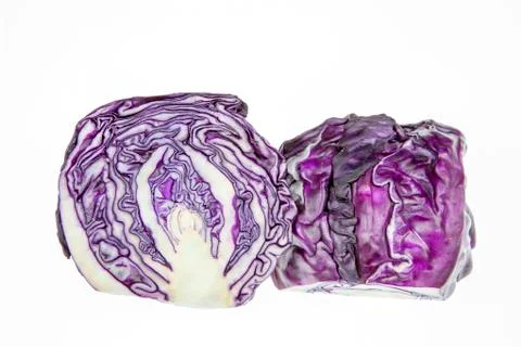 Red cabbage isolated on white background Stock Photos
