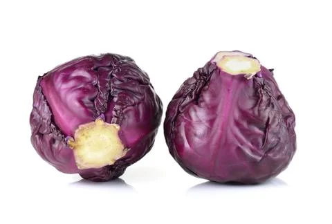 Red cabbage isolated on white background Stock Photos