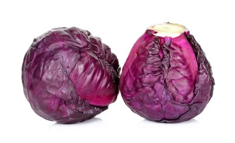 Red cabbage isolated on the white background Stock Photos