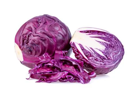 Red cabbage  isolated on white background. full depth of field Stock Photos