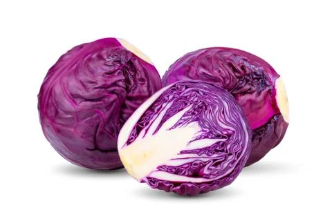 Red cabbage  isolated on white background. Stock Photos
