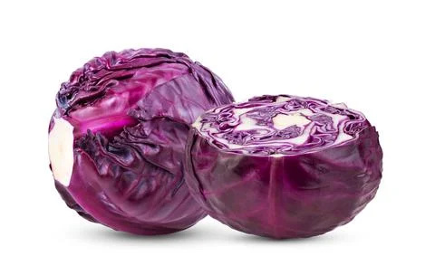 Red cabbage  isolated on white background Stock Photos