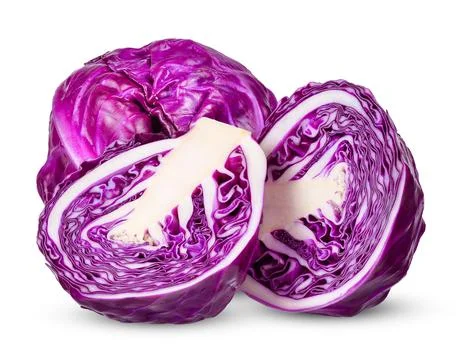 Red cabbage isolated on the white background Stock Photos