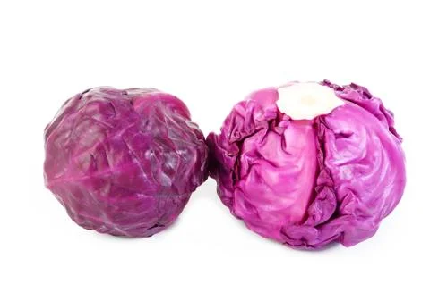 Red cabbage isolated on white Stock Photos