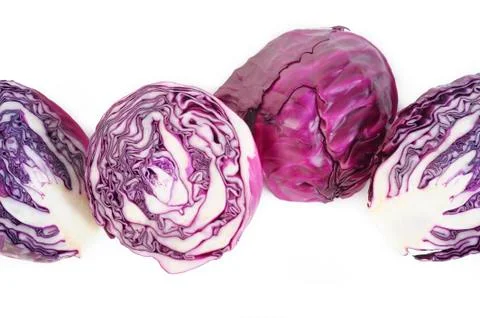 Red cabbage isolated on white Stock Photos