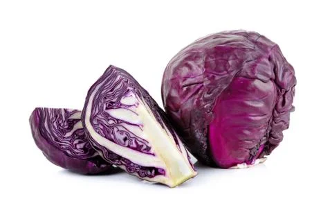Red cabbage isolated on the white Stock Photos