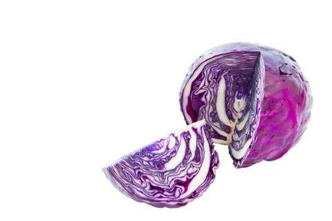 Red cabbage isolated on white Stock Photos
