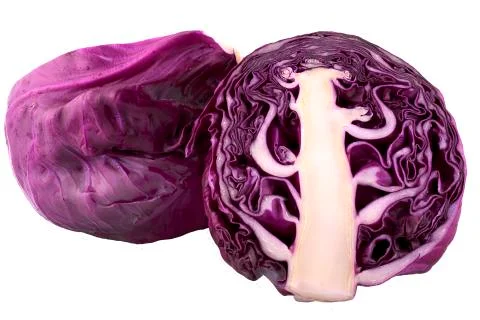 Red cabbage over white background Stock Photos