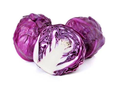 Red cabbage over white background Stock Photos
