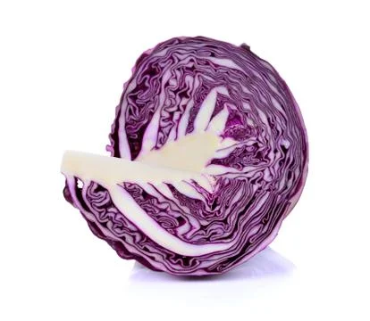 Red cabbage over white background Stock Photos