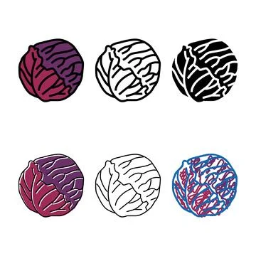 Red cabbage pack color icon vector Stock Illustration
