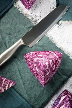 Red cabbage pieces Stock Photos
