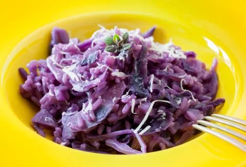 Red Cabbage Risotto Фото