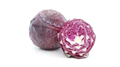 Red cabbage rotating on white Stock Footage 8979329