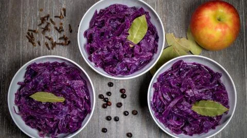 Red cabbage salad Stock Photos