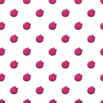 Red cabbage vegetable pattern on white background Stock Illustration