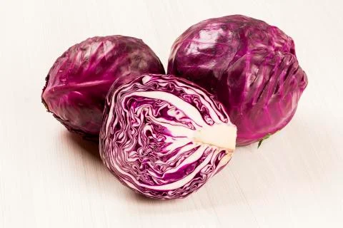 Red cabbage on a white background Stock Photos