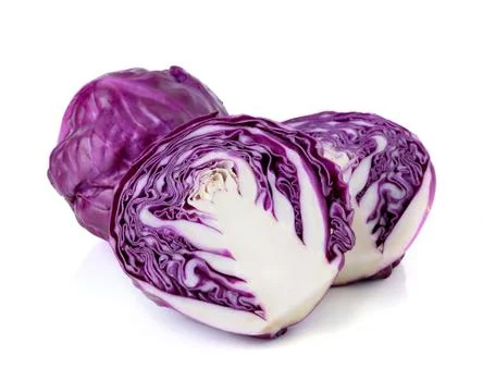 Red cabbage on a white background Stock Photos