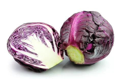 Red cabbage on white background Stock Photos