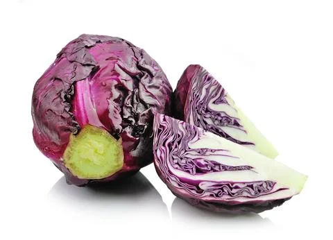 Red cabbage on white background Stock Photos