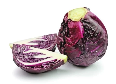 Red cabbage on white background Stock Photos