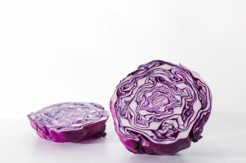 The red cabbage, on a white background. Selective focus 写真素材