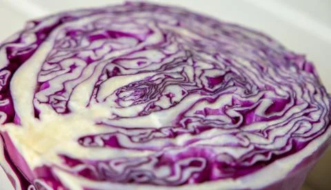 Red cabbage on a wooden table Stock-Fotos