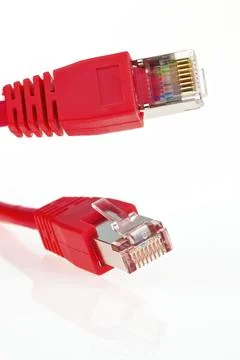 The red cable of a network from a computer. Austria Stock Photos