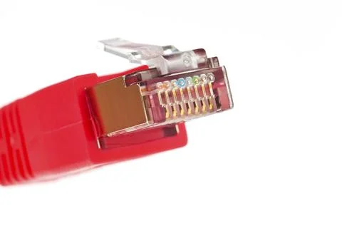 The red cable of a network from a computer. Austria Stock Photos
