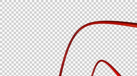 Red cables twisted with alpha Stock Footage 55364832