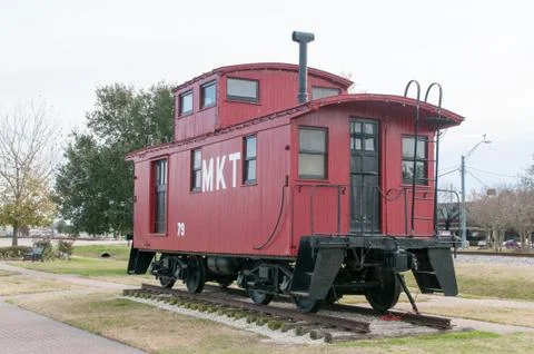 Red Caboose on Display Stock Photos